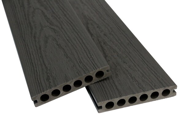WPC Terasová prkna tmavě šedá 2200x138x23 mm, Koextruze