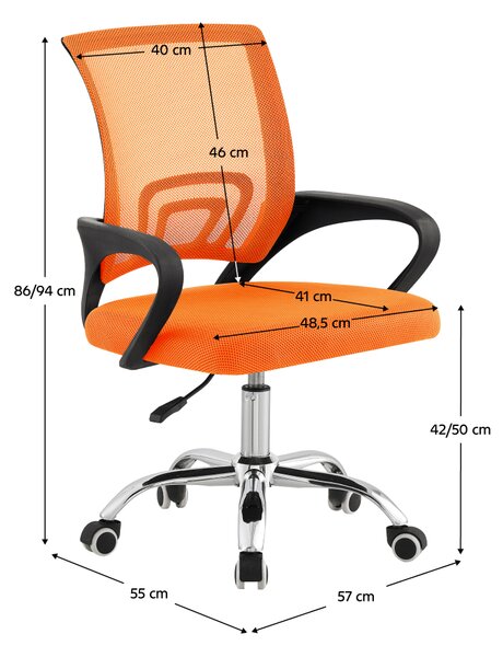 KONDELA Kancelářská židle, oranžová/černá, DEX 4 NEW
