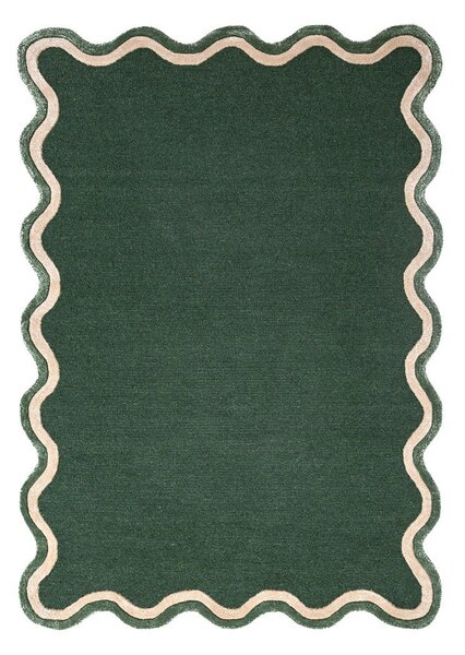 Tmavě zelený ručně tkaný koberec s příměsí vlny 120x170 cm Rivo Wool – Flair Rugs