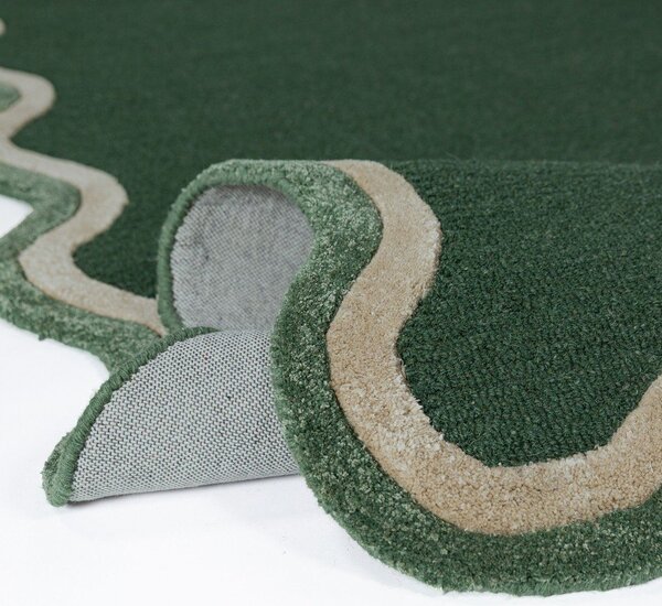 Tmavě zelený ručně tkaný koberec s příměsí vlny 120x170 cm Rivo Wool – Flair Rugs