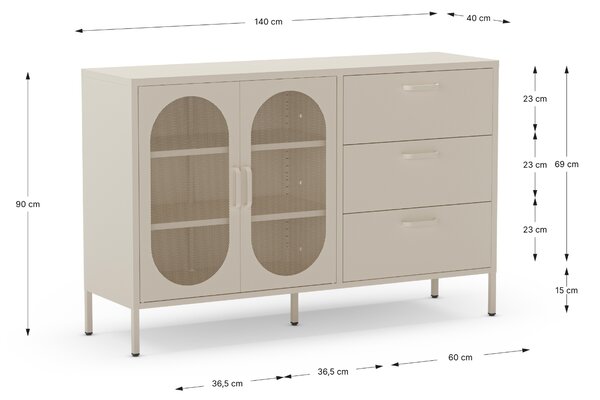 -25 % Dny MOMENTI– Marckeric Kovová komoda Diora 140 x 40 cm