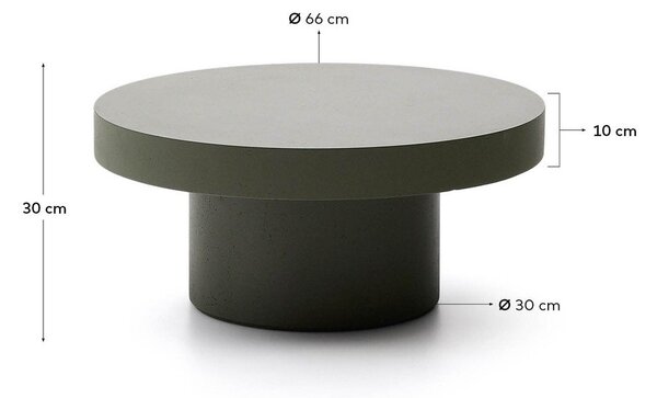 Betonový kulatý zahradní konferenční stolek ø 66 cm Aiguablava – Kave Home