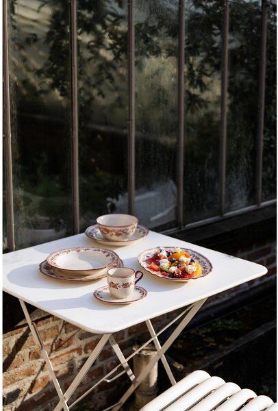 Vínový/slonovinový hluboký porcelánový talíř ø 23 cm Cyril – S|P Collection