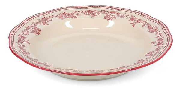 Vínový/slonovinový hluboký porcelánový talíř ø 23 cm Cyril – S|P Collection