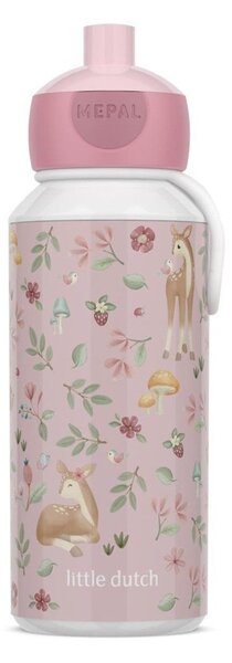 Světle růžová plastová dětská lahev 400 ml Fairy Garden by Little Dutch – Mepal
