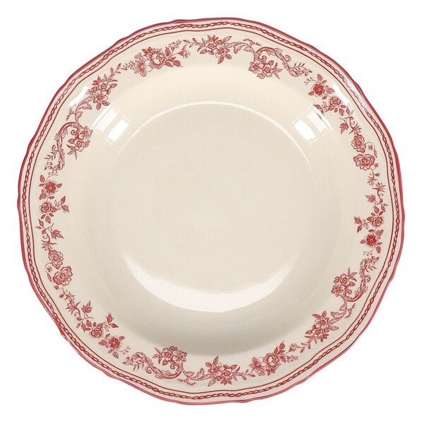 Vínový/slonovinový hluboký porcelánový talíř ø 23 cm Cyril – S|P Collection