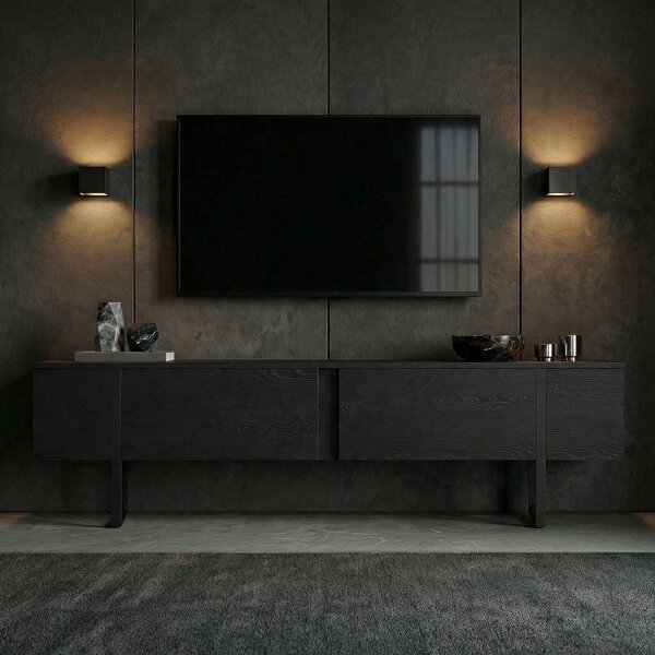 Černý TV stolek 180x50x30 cm Onera – Kalune Design