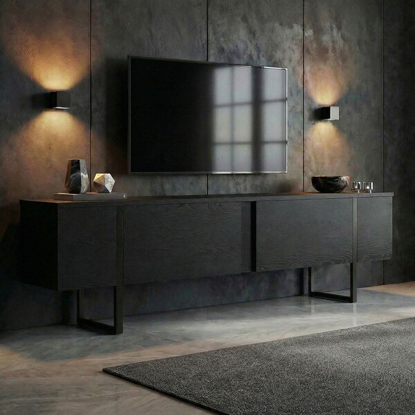 Černý TV stolek 180x50x30 cm Onera – Kalune Design