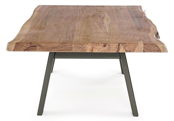 Černý/v přírodní barvě konferenční stolek s deskou z akácie 65x115 cm Aron – Bizzotto