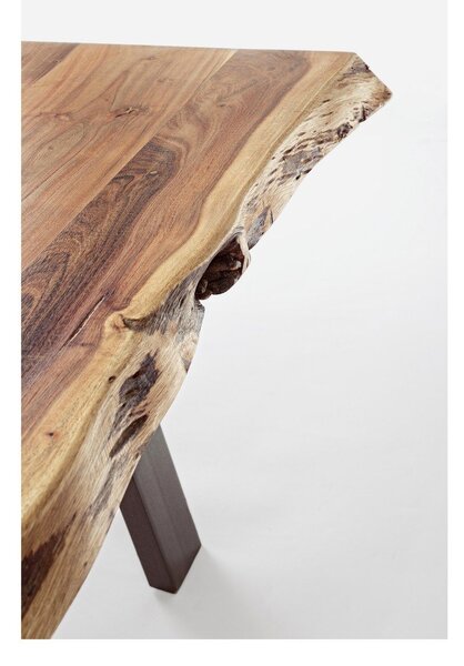 Černý/v přírodní barvě konferenční stolek s deskou z akácie 65x115 cm Aron – Bizzotto