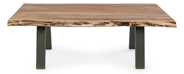 Černý/v přírodní barvě konferenční stolek s deskou z akácie 65x115 cm Aron – Bizzotto