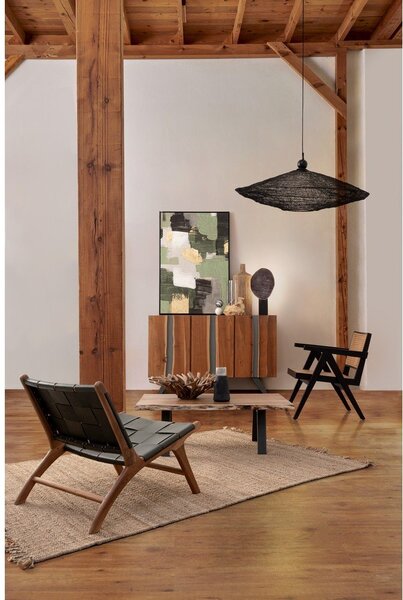 Černý/v přírodní barvě konferenční stolek s deskou z akácie 65x115 cm Aron – Bizzotto