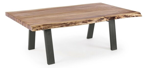 Černý/v přírodní barvě konferenční stolek s deskou z akácie 65x115 cm Aron – Bizzotto
