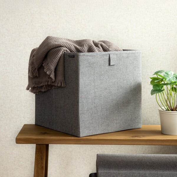 Šedý látkový úložný box 32x31,5x31,5 cm Soft Storage Cube – Bigso