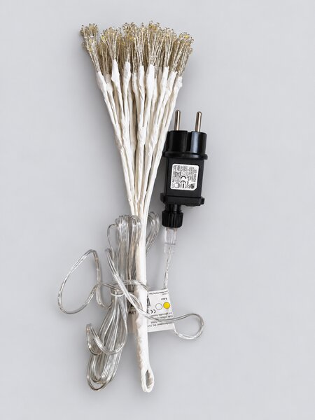 LED světelná pampeliška, 15 cm, 384 LED, teplá bílá se studenými záblesky