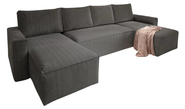Tmavě šedá sedací souprava do U SMART COSARO 295x140 cm