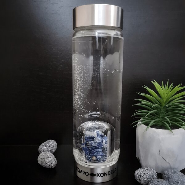 TEMPO-KONDELA CRYSTAL, skleněná láhev s kyanitem, 500 ml