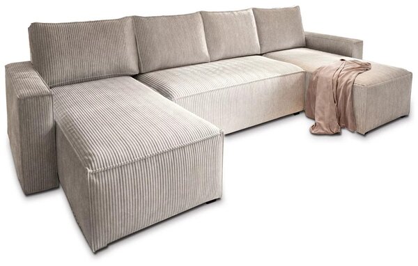 Světle béžová sedací souprava do U SMART COSARO 295x140 cm