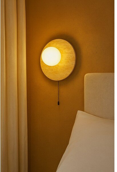 Béžové kamenné nástěnné svítidlo ø 12 cm Hilde – Opviq lights