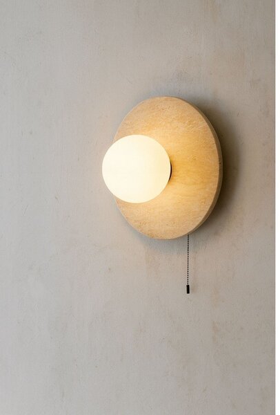 Béžové kamenné nástěnné svítidlo ø 12 cm Hilde – Opviq lights