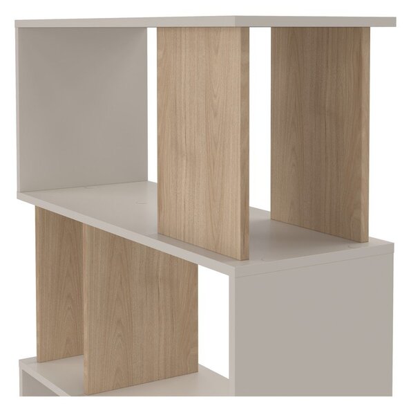 Krémová knihovna v dekoru dubu 80x173,5x29,5 cm Maze – Tvilum