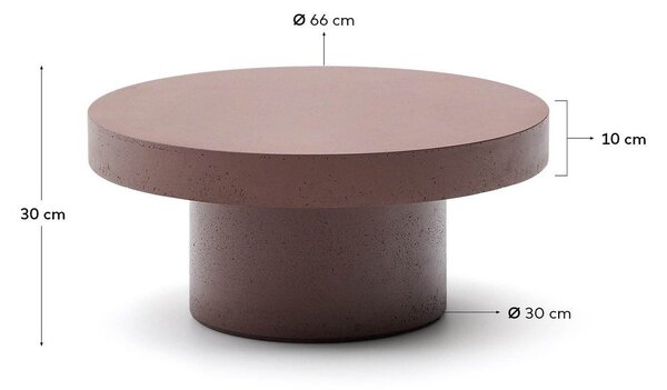 Betonový kulatý zahradní konferenční stolek ø 66 cm Aiguablava – Kave Home