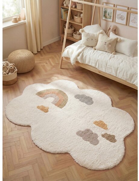 Krémový pratelný/ručně tkaný bavlněný dětský koberec 140x200 cm Snuggle Willy – Hanse Home