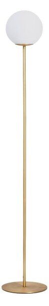 Bílá/ve zlaté barvě stojací lampa se skleněným stínidlem (výška 155 cm) Brisia – Kave Home