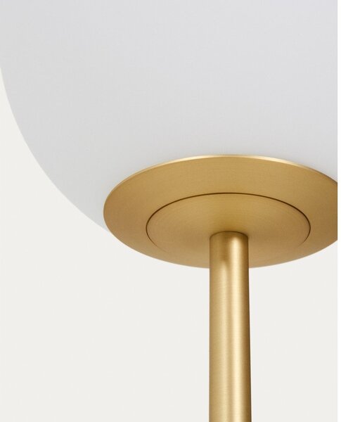 Bílá/ve zlaté barvě stojací lampa se skleněným stínidlem (výška 155 cm) Brisia – Kave Home