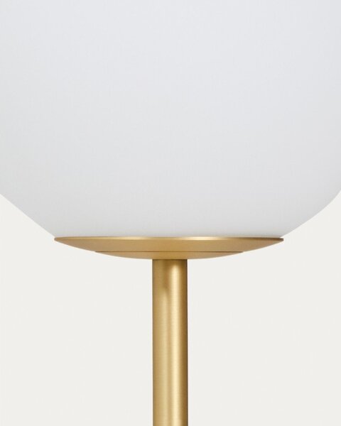 Bílá/ve zlaté barvě stojací lampa se skleněným stínidlem (výška 155 cm) Brisia – Kave Home
