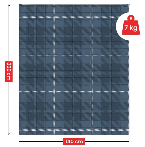 Zátěžová přikrývka GRAVIA NAVIRA 140 × 200 cm, 9 kg, tmavě modrá