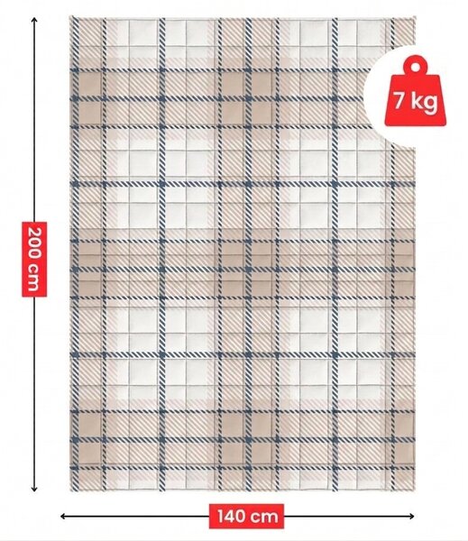 Zátěžová přikrývka GRAVIA SANDORA 140 × 200 cm, 7 kg, světle béžová