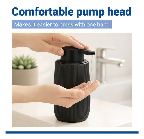 Černý plastový dávkovač mýdla 400 ml Fablo – Wenko