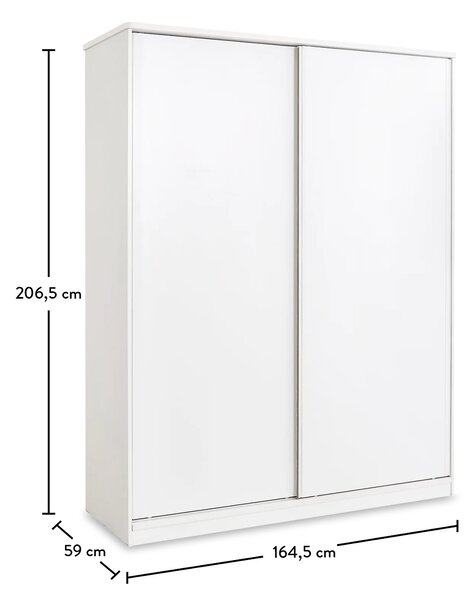 Šatní skříň s posuvnými dveřmi Pure - bílá