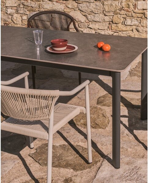 Zahradní jídelní stůl s deskou z kamene 100x220 cm Anafi – Kave Home