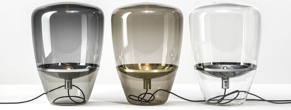 Brokis PC00858_042 Balloons large, designová stojací lampa z foukaného skla, čiré sklo/bílá, 1x70W, výška 78,5cm