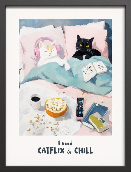 Tištěný obraz s rámem 30x40 cm Catflix – Styler