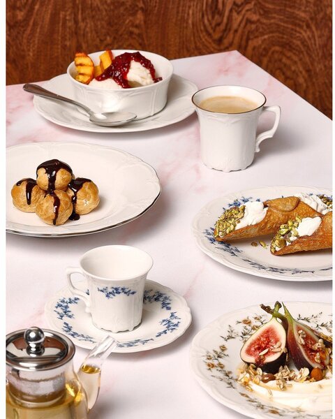 Bílý/modrý porcelánový podšálek ø 12 cm Retro – BonBistro