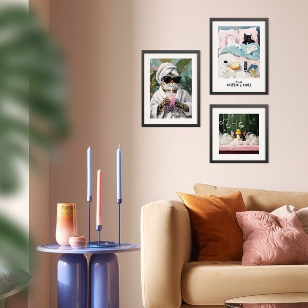 Tištěný obraz s rámem 30x40 cm Catflix – Styler