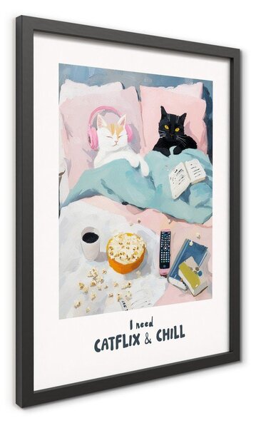 Tištěný obraz s rámem 30x40 cm Catflix – Styler