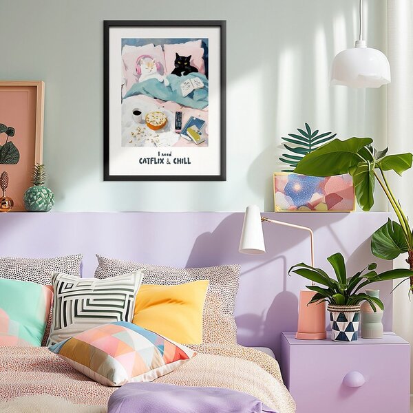 Tištěný obraz s rámem 30x40 cm Catflix – Styler