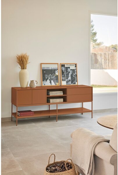 Krémový TV stolek 175x74x45 cm Platt – Teulat