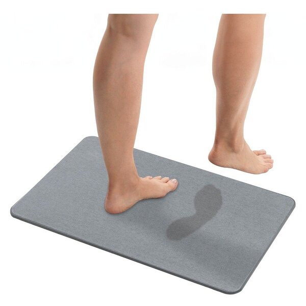 Šedá z křemeliny koupelnová předložka 50x80 cm Simi – Wenko