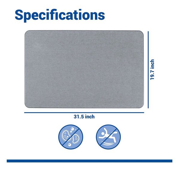 Šedá z křemeliny koupelnová předložka 50x80 cm Simi – Wenko