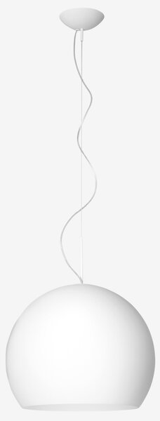 Lucis ZL1.11.N250.60 Nemesis, závěsné svítidlo z bílého skla s bílou monturou, 1x75W E27, prům. 25cm