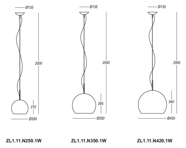 Lucis ZL1.11.N250.80 Nemesis, závěsné svítidlo z bílého skla s chromovou monturou, 1x75W E27, prům. 25cm