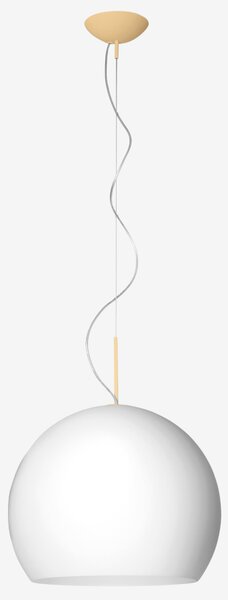 Lucis ZL1.11.N250.74 Nemesis, závěsné svítidlo z bílého skla s mosaznou monturou, 1x75W E27, prům. 25cm