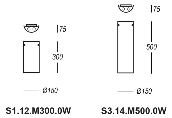 Lucis S1.12W Maia, nástěnné svítidlo z bílého, trojvrstvého skla, 2×60W E14, výška 30cm