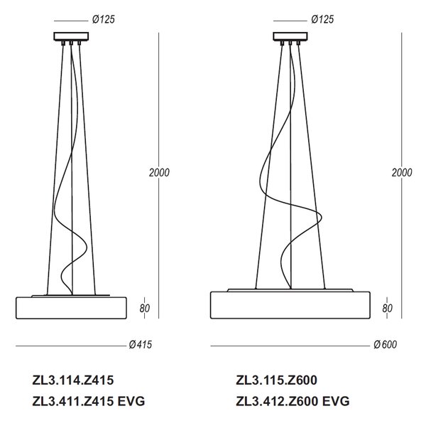 Lucis ZL3.K3.Z415 Zero, kruhové závěsné svítidlo z foukaného skla LED 19,7W 3000K, prům. 41,5cm