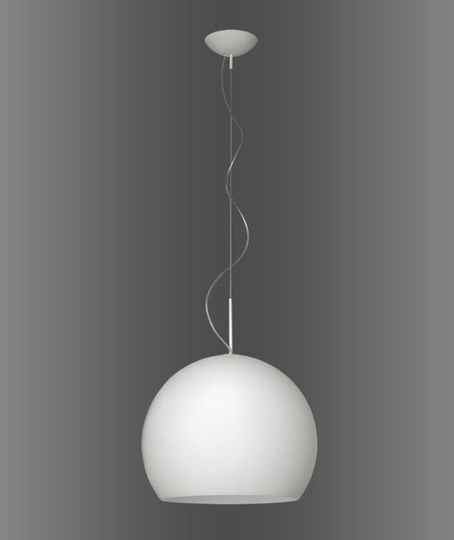 Lucis ZL1.11.N250.80 Nemesis, závěsné svítidlo z bílého skla s chromovou monturou, 1x75W E27, prům. 25cm